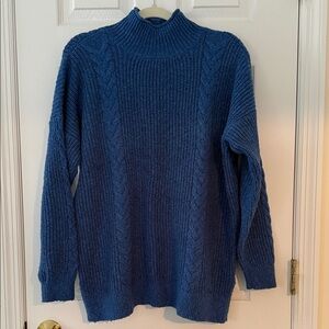 Abercrombie & Fitch Navy Cable Knit Turtleneck Sweater
